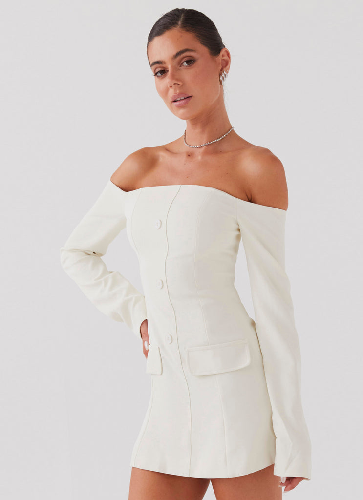 Peppermayo Exclusive Dominique Blazer Mini Dress - Ivory - View 5 | Shop Formal Dress