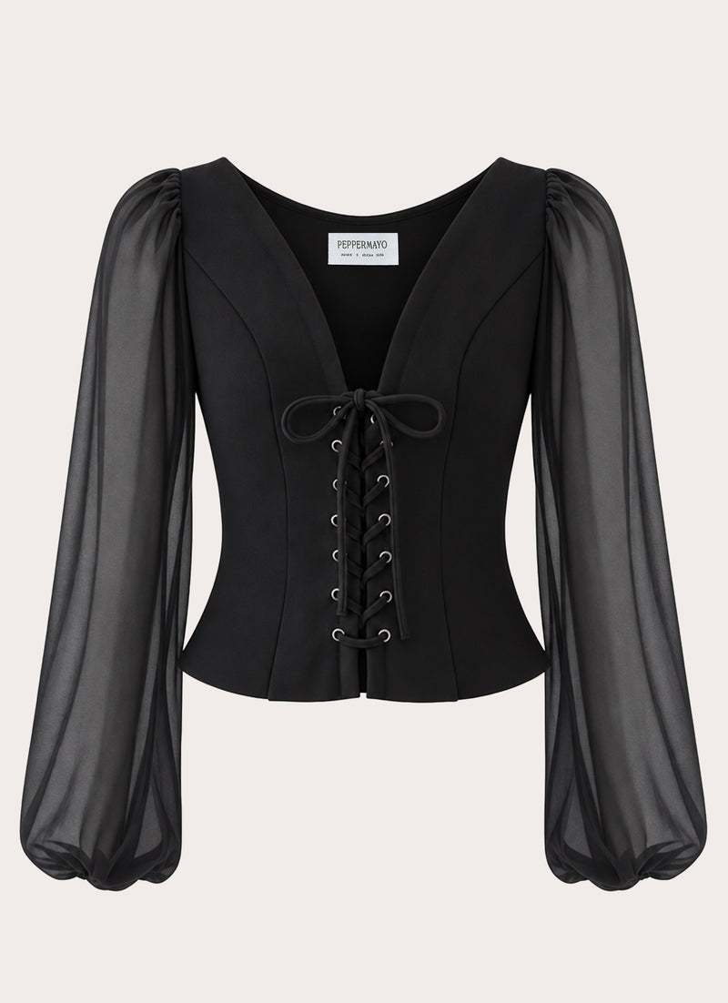 Phantom Long Sleeve Top - Black