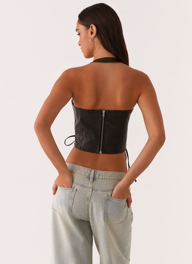 Collective Tops - Peppermayo Exclusive Playbook Halterneck Top - Vintage Brown fifth image