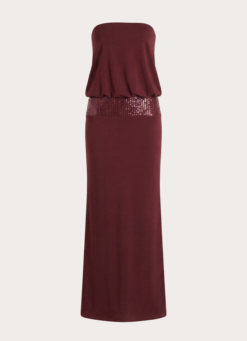 Posine Strapless Maxi Dress - Maroon