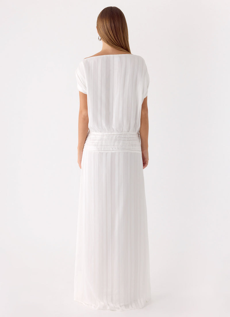 Rexi One Shoulder Maxi Dress - White