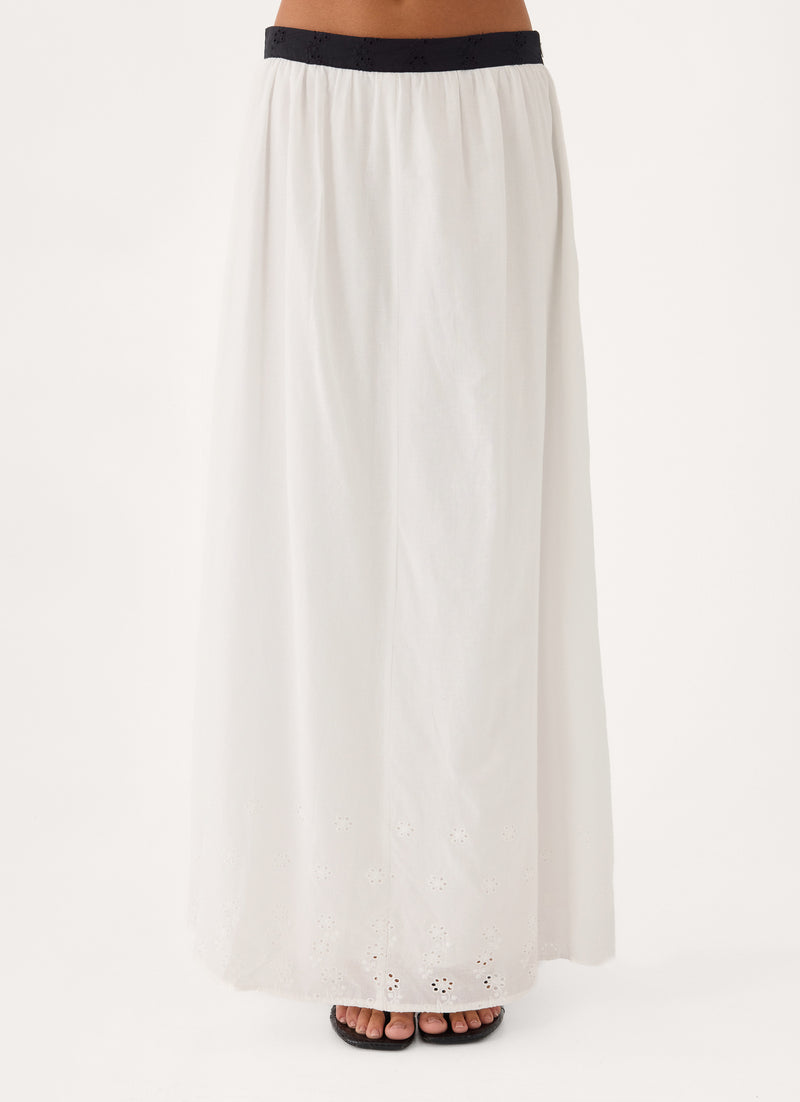 Ribbon Theory Maxi Skirt - Ivory/Black