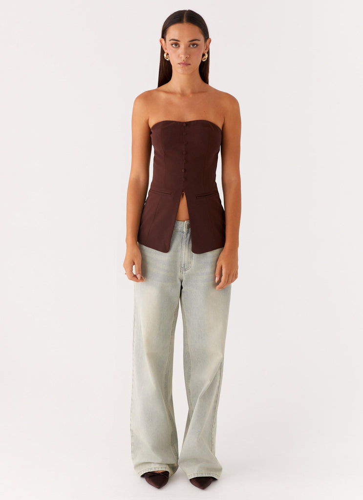 Collective Tops - Peppermayo Exclusive Riveria Strapless Top - Chocolate third image