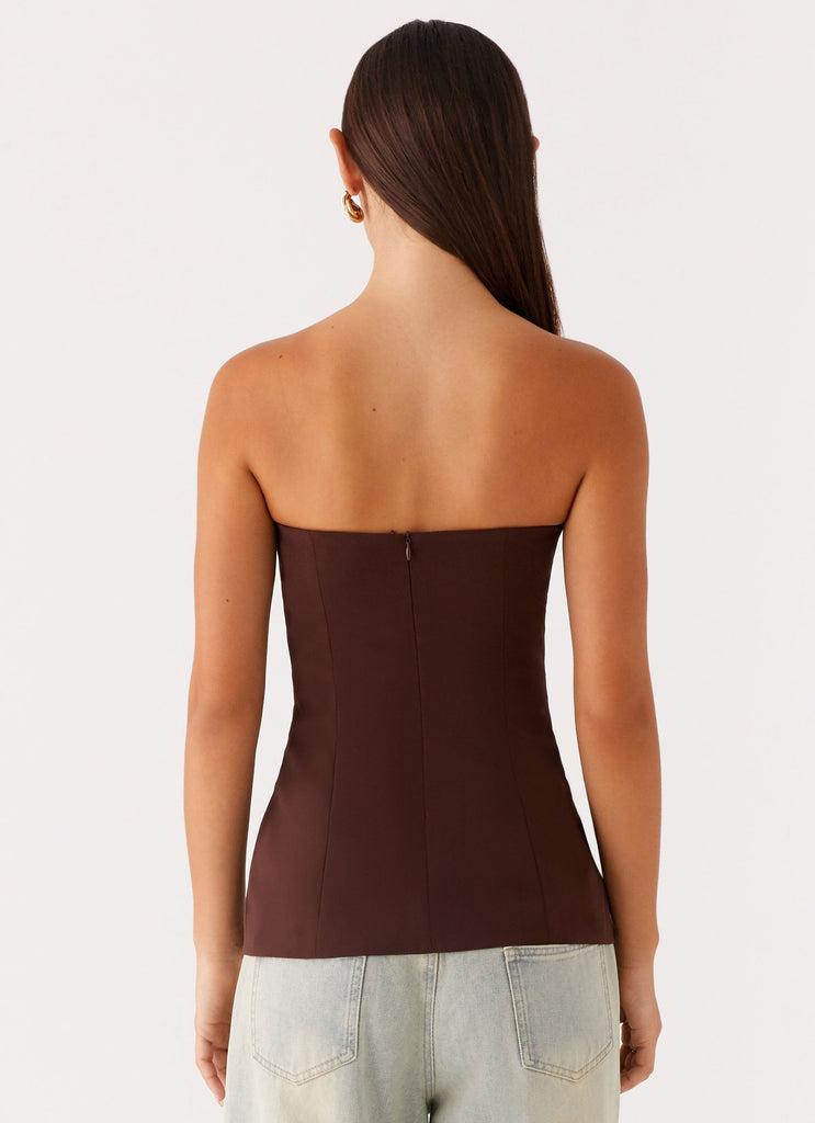 Collective Tops - Peppermayo Exclusive Riveria Strapless Top - Chocolate fifth image