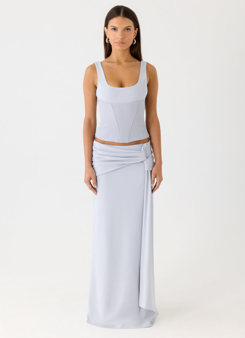 Romana Corset Top - Misty Blue