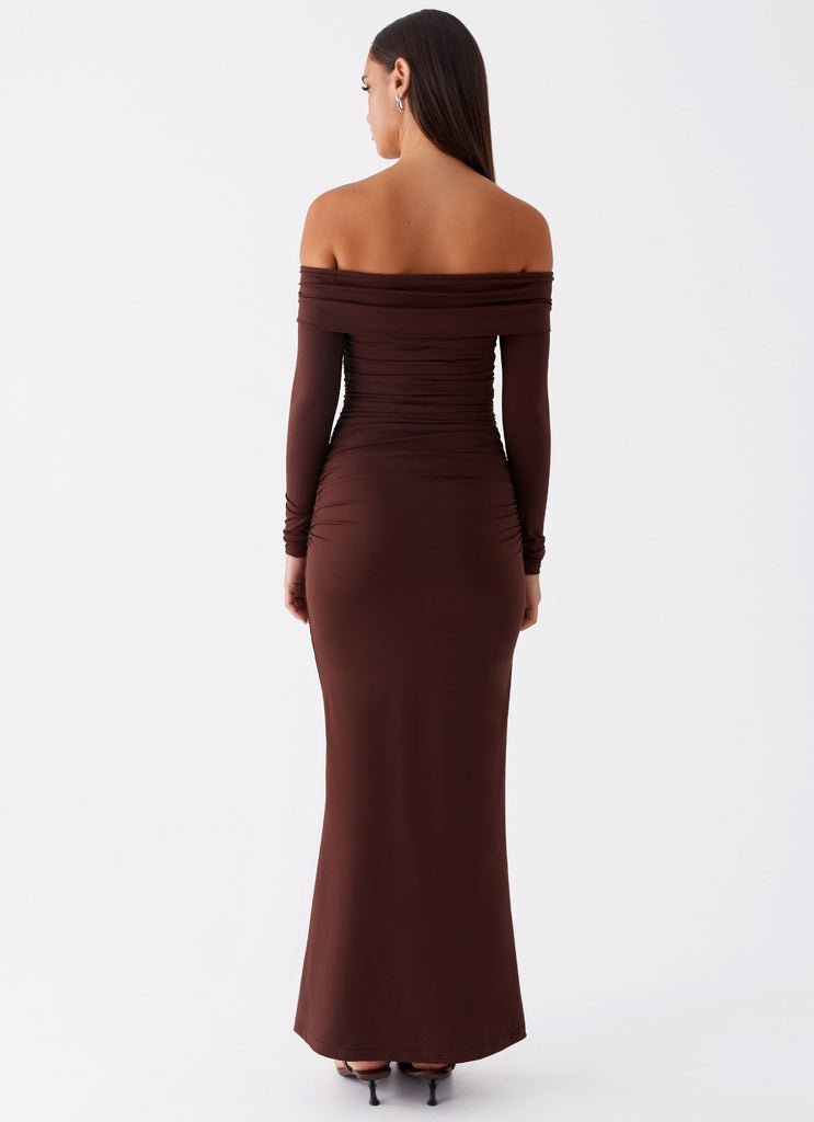 Peppermayo Exclusive Rudy Long Sleeve Maxi Dress - Chocolate - View 5 | Shop Formal Dress