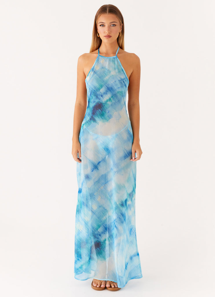 Collective Swimwear - Peppermayo Exclusive Sandra Maxi Dress - Blue Tie Dye fourth image