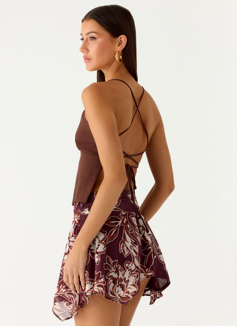 Sangria Top - Chocolate