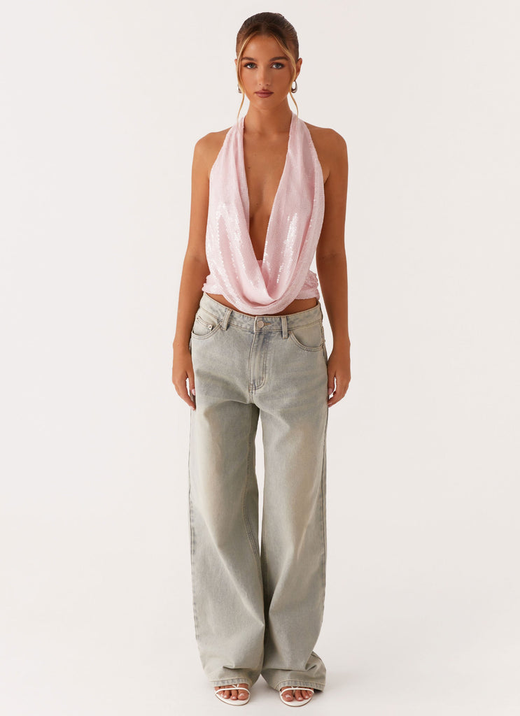 Collective Tops - Peppermayo Exclusive Sawyer Sequin Top - Pink Sequin fourth image
