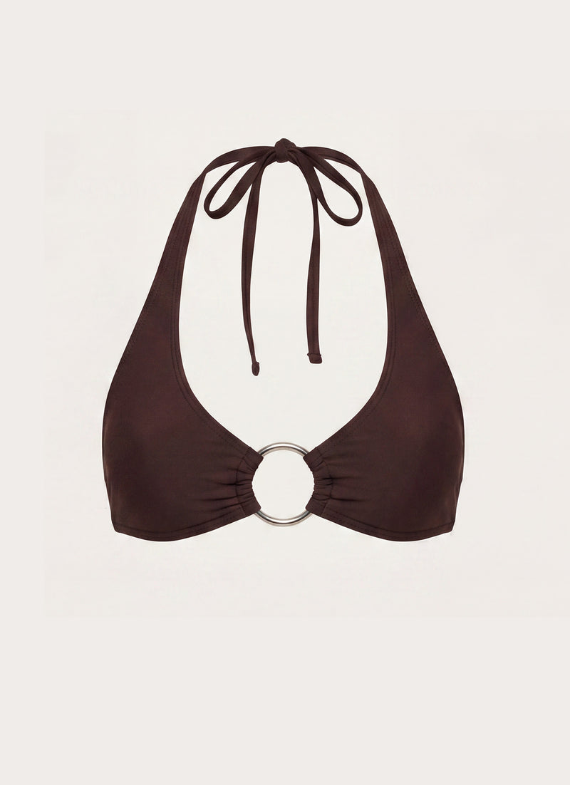 Soraya Halter Bikini Top - Chocolate