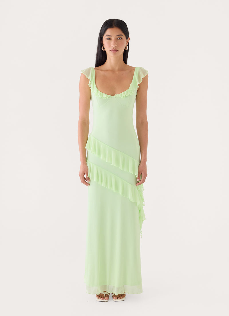 Soreline Ruffle Maxi Dress - Soft Lime