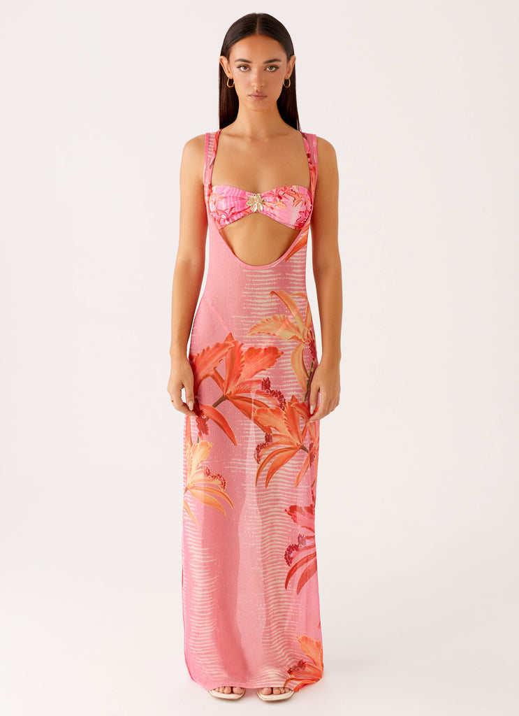 Collective Swimwear - Peppermayo Exclusive Sorella Maxi Dress - Tropical Pink Print sixth image