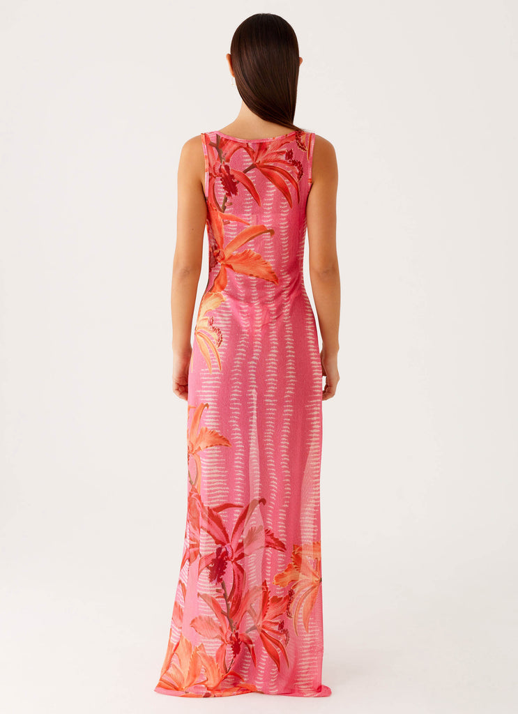 Sorella Maxi Dress Tropical Pink Print 3 Peppermayo