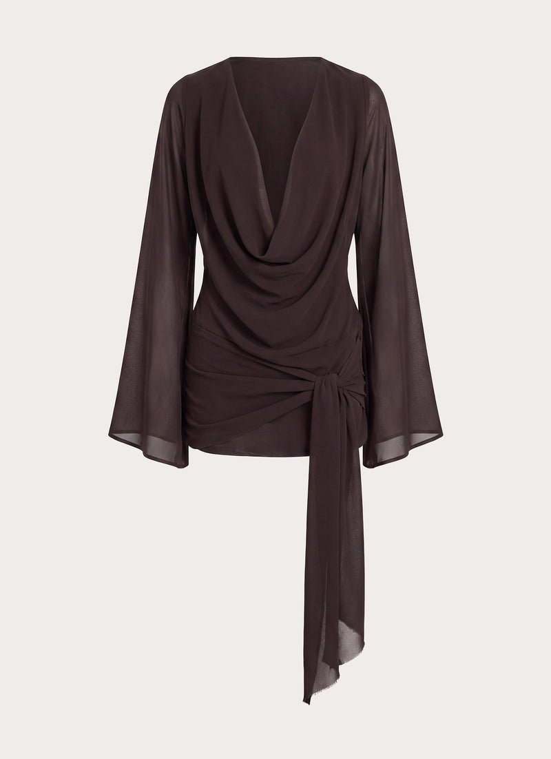 Sorrel Long Sleeve Mini Dress - Chocolate