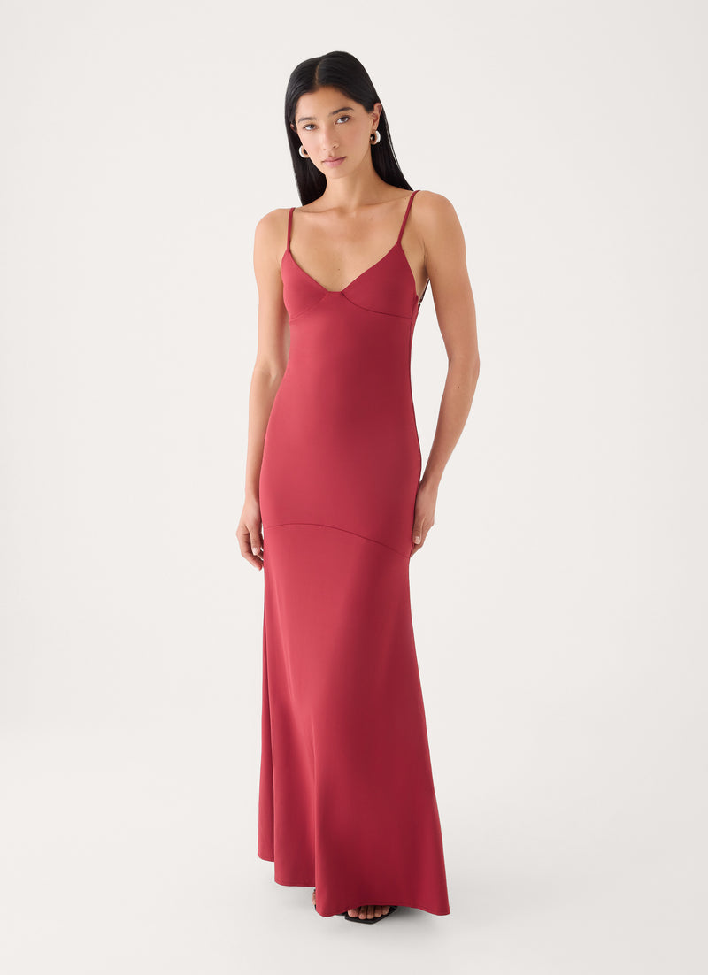 Spellbound Jersey Maxi Dress - Fire Red