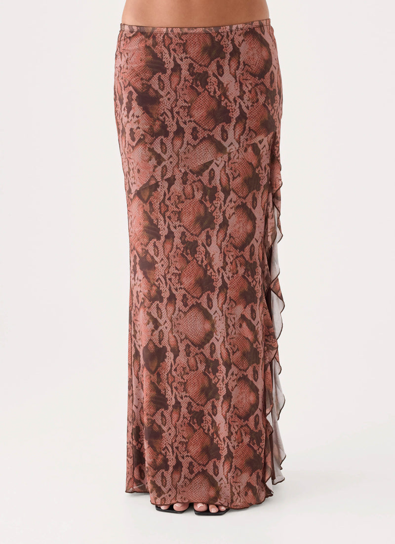 Strike First Maxi Skirt - Snake Print