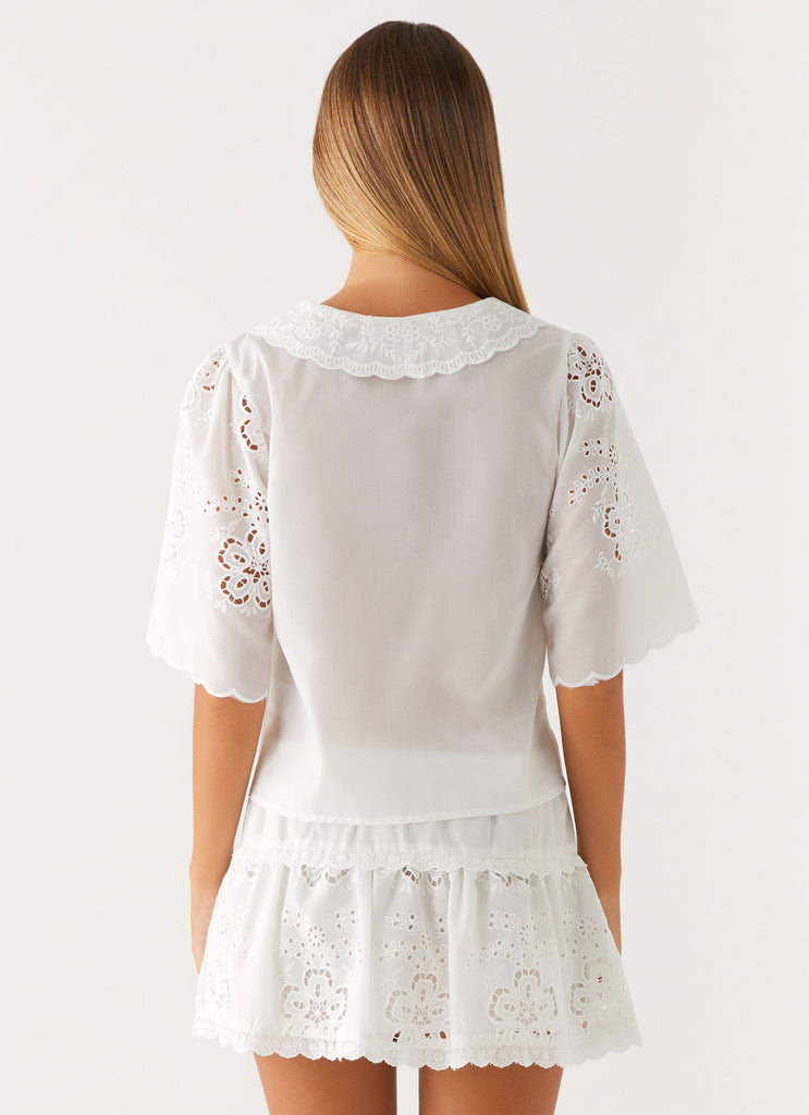 Collective Tops - Peppermayo Exclusive Summer Escape Embroidered Top - White sixth image