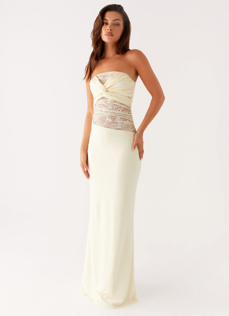 Sweet Energy Strapless Maxi Dress - Yellow