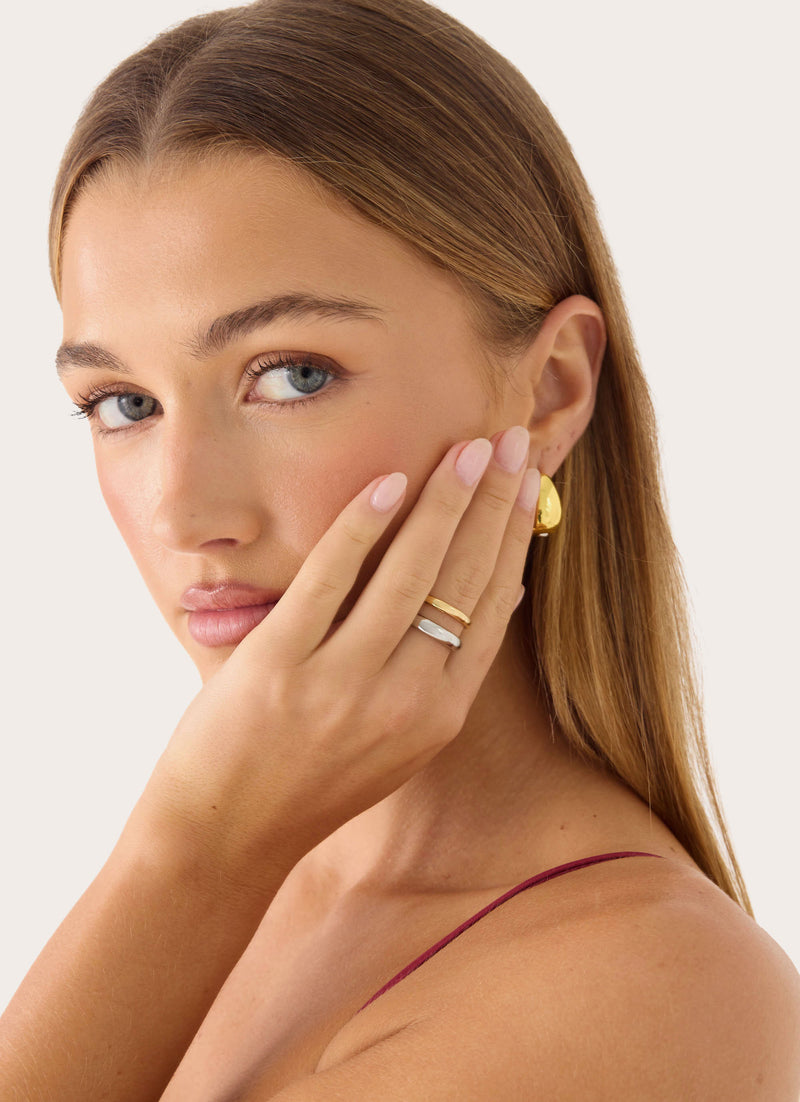 Sweet Contrast Ring - Gold Silver Metal