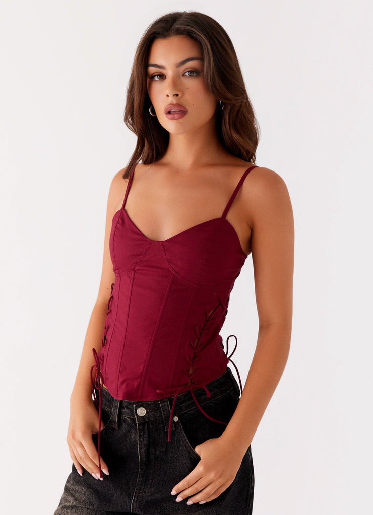 Collective Tops - Peppermayo Exclusive Tallie Corset Top - Red secondary image
