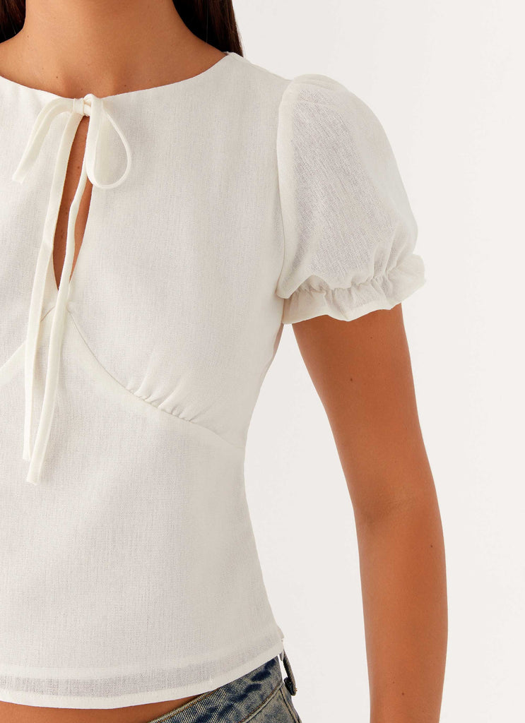 Collective Tops - Peppermayo Exclusive These Words Puff Sleeve Top - White sixth image