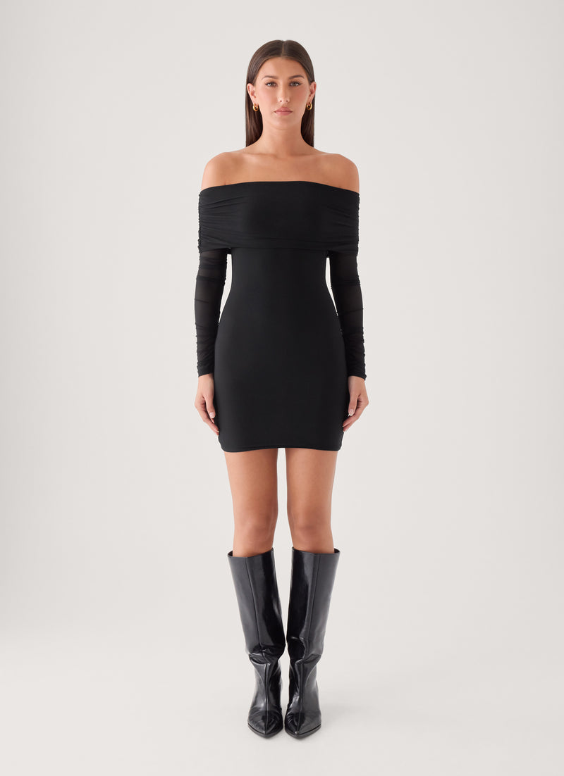 Turn Heads Mini Dress - Black