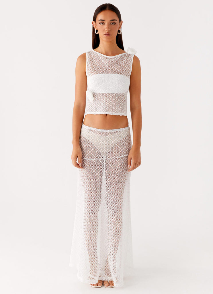 Collective Tops - Peppermayo Exclusive Velli Crochet Top - White third image