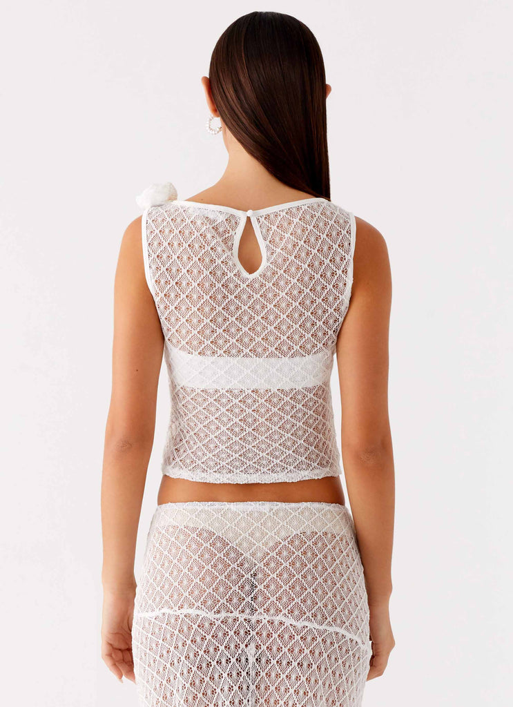 Collective Tops - Peppermayo Exclusive Velli Crochet Top - White fifth image