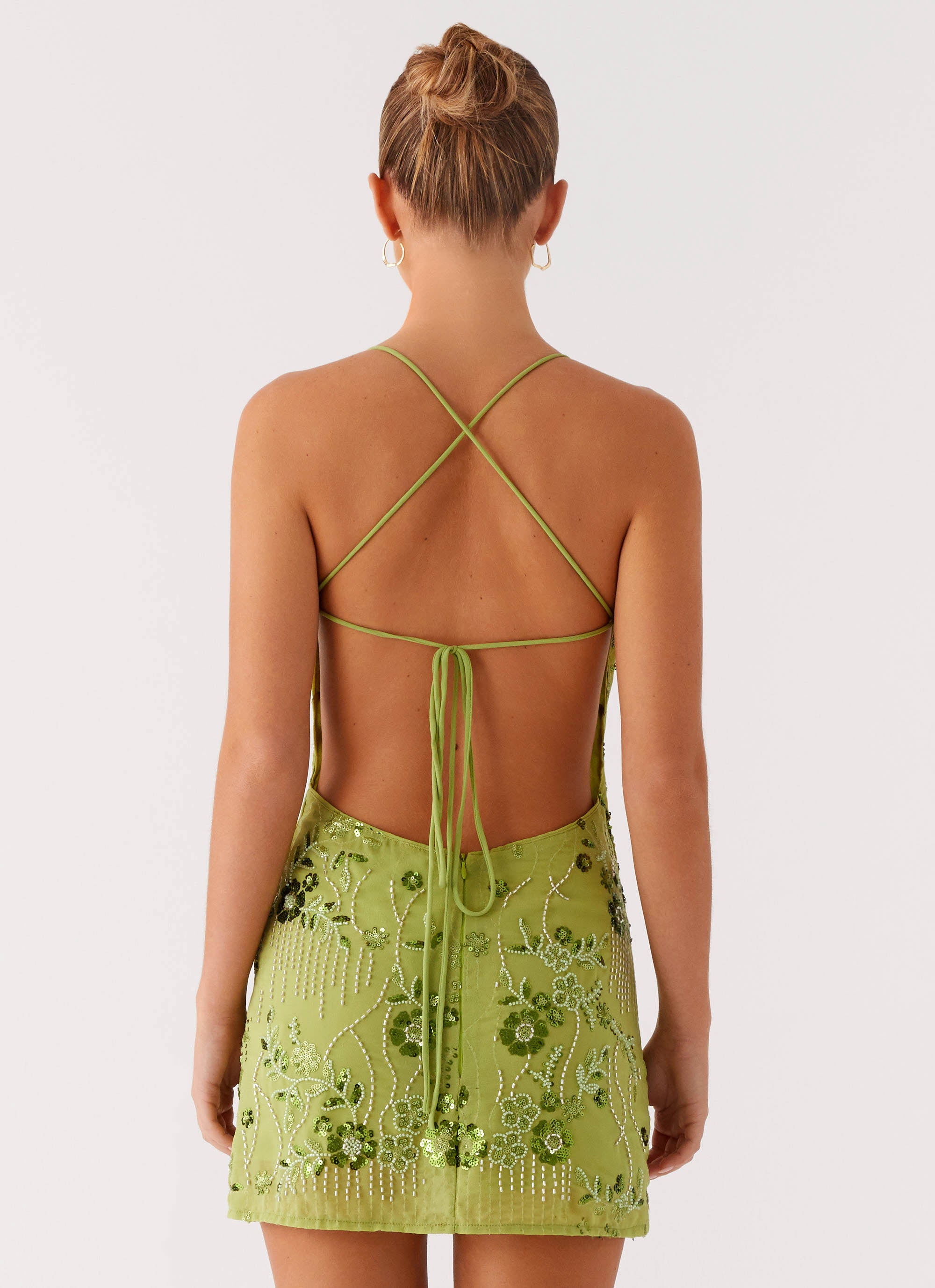 Vietta Sequin Cami Micro Mini Dress - Lime Peppermayo Vietta Sequin Cami Micro Mini Dress - Lime Peppermayo