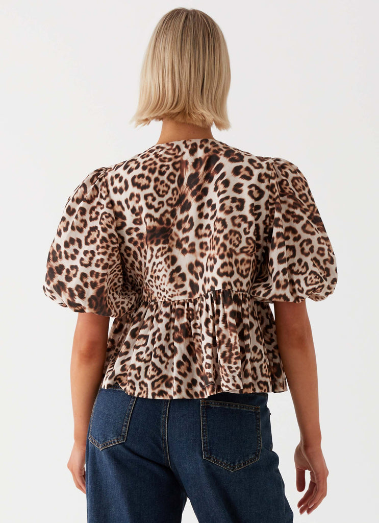 Collective Tops - Peppermayo Exclusive Western Wind Tie Top - Leopard fifth image