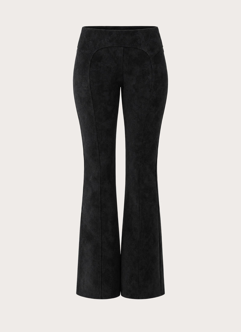 Wild Fire Faux Suede Low Rise Pant - Black