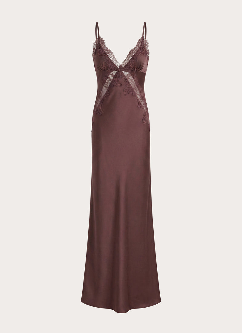 Winona Night Slip Dress - Chocolate
