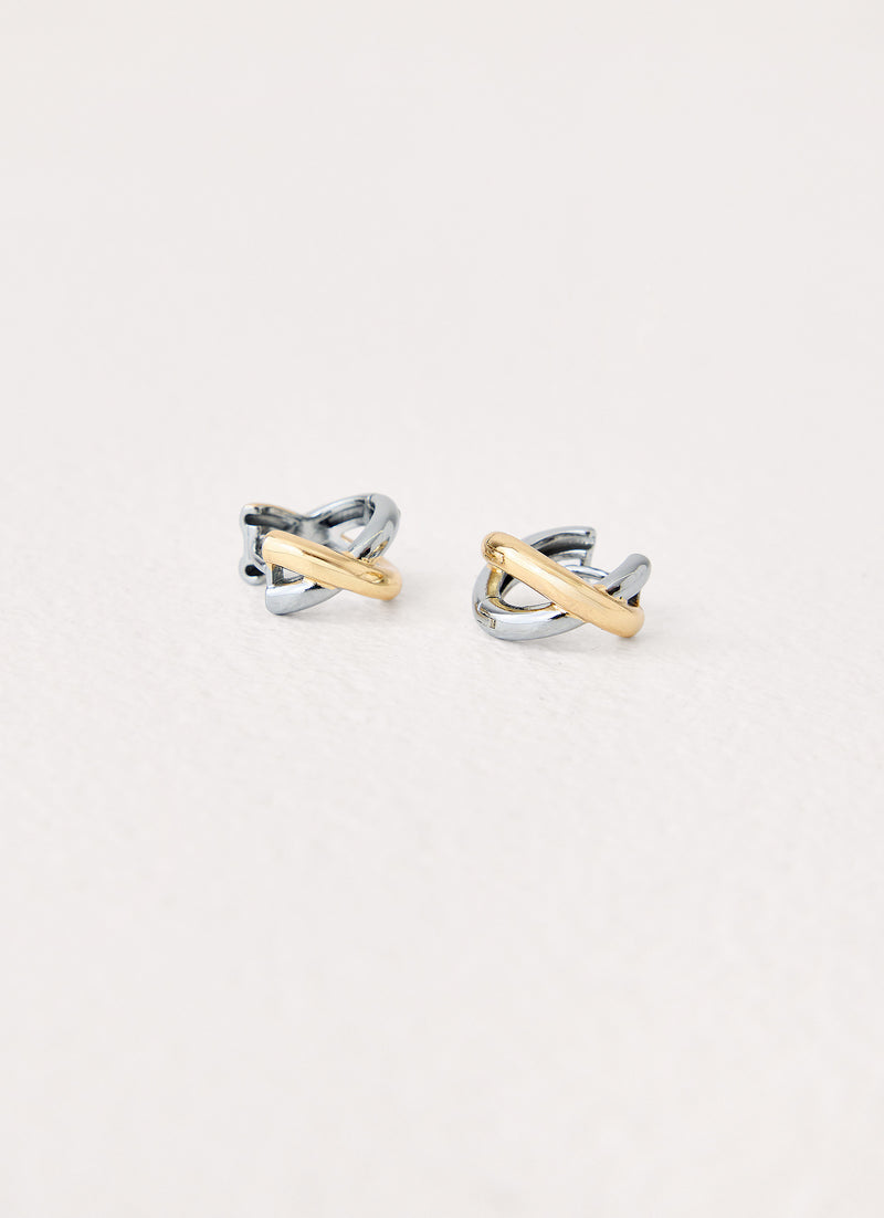 Yin & Yang Earrings - Silver /Gold