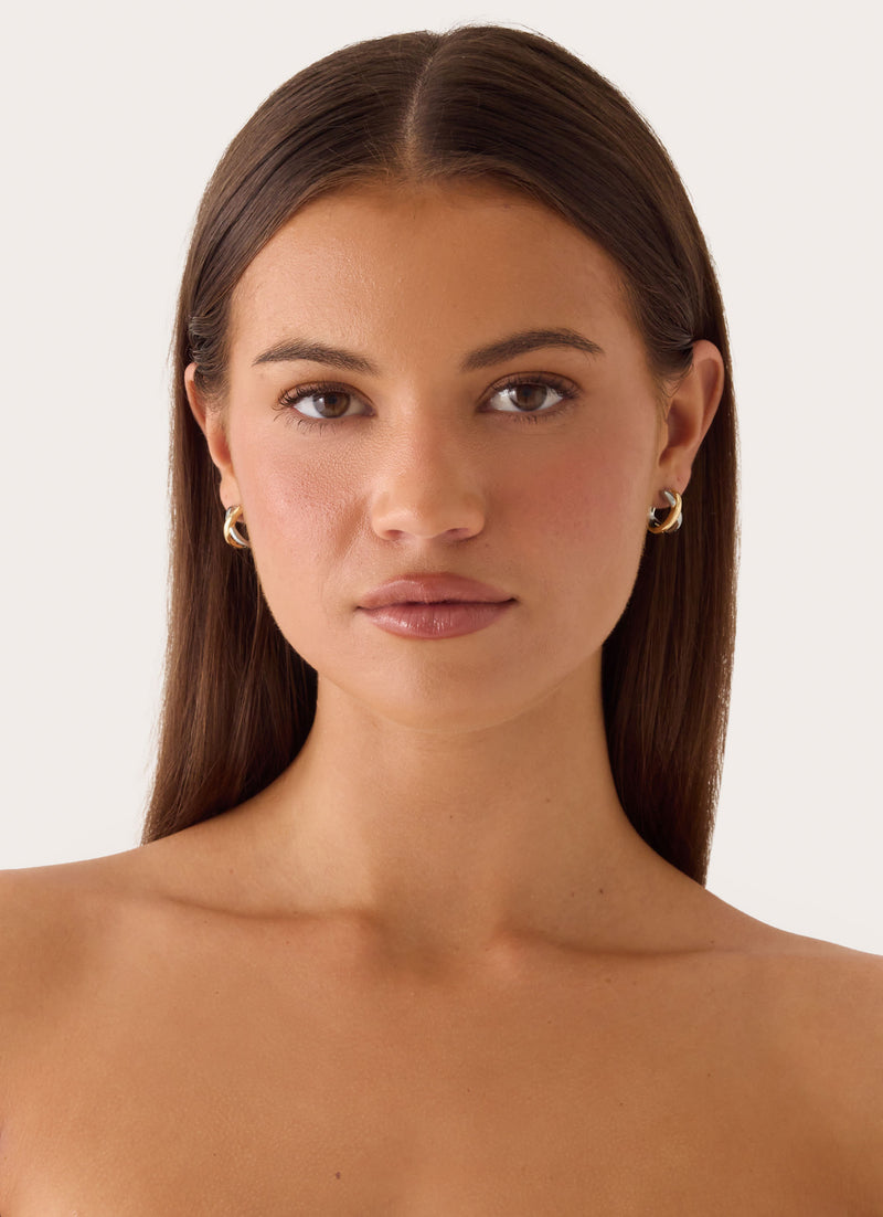 Yin & Yang Earrings - Silver /Gold