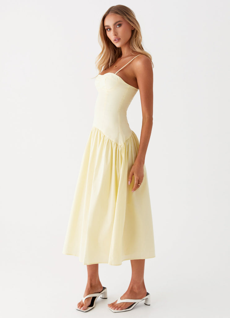 Collective Dress - Peppermayo Exclusive Yvette Corset Midi Dress - Yellow fourth image