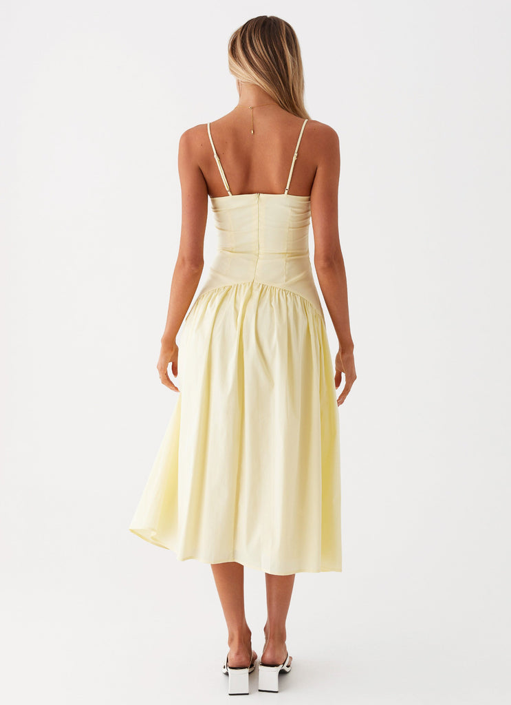 Collective Dress - Peppermayo Exclusive Yvette Corset Midi Dress - Yellow fifth image