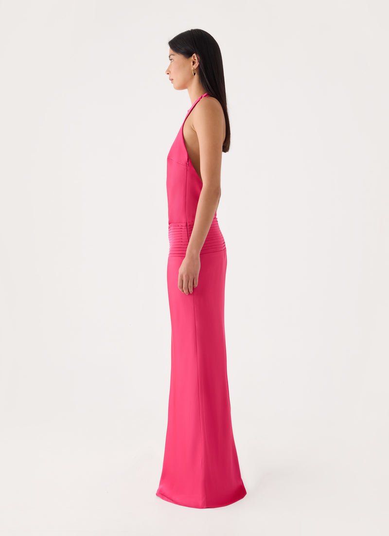 Zarita Halter Maxi Dress - Fuchsia