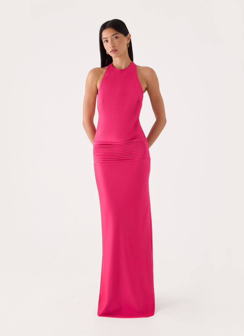 Zarita Halter Maxi Dress - Fuchsia