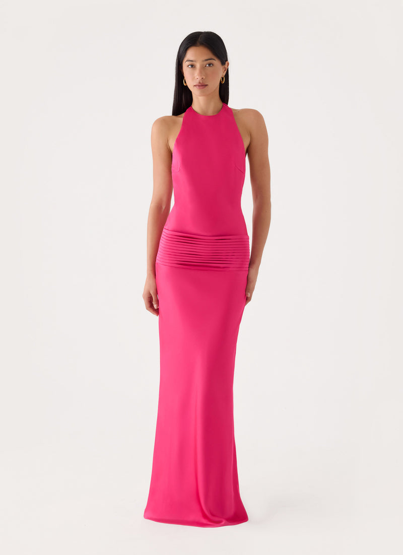 Zarita Halter Maxi Dress - Fuchsia