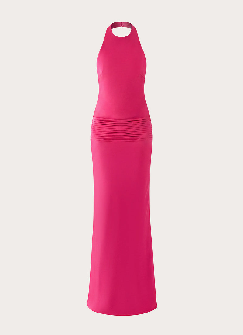Zarita Halter Maxi Dress - Fuchsia