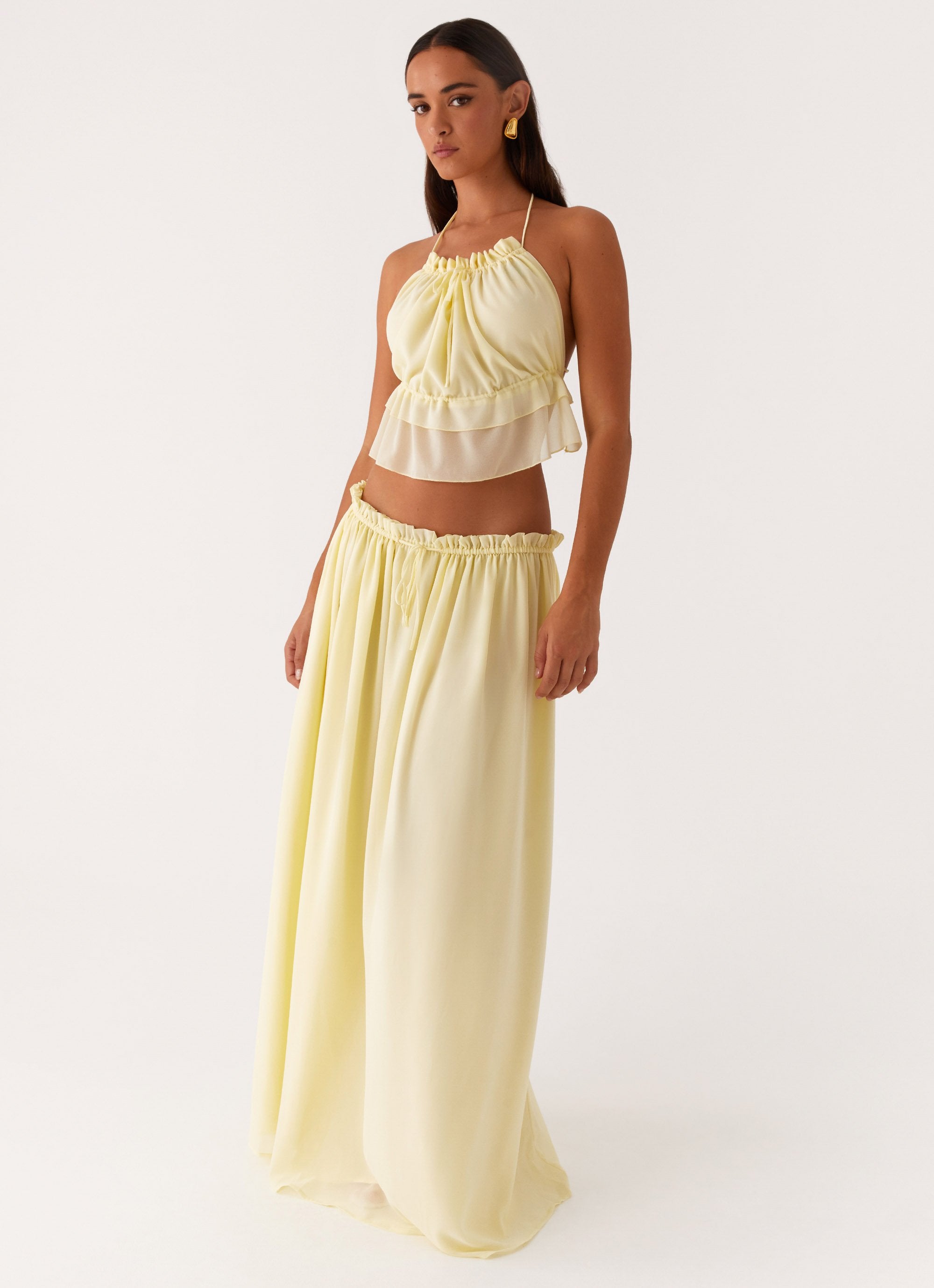 Zaya Maxi Skirt Yellow – Peppermayo - Main Image