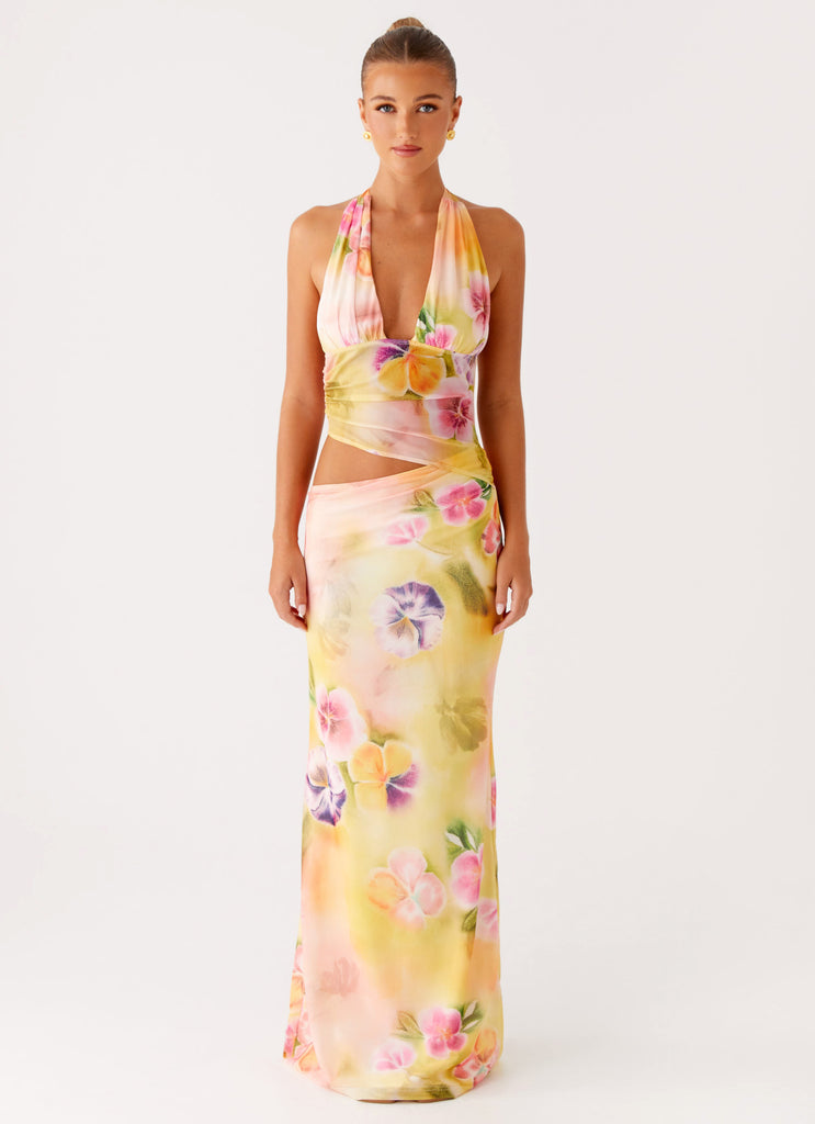 Peppermayo Exclusive Main Act Halter Maxi Dress - Sunburst Floral - View 3 | Shop Formal Dress