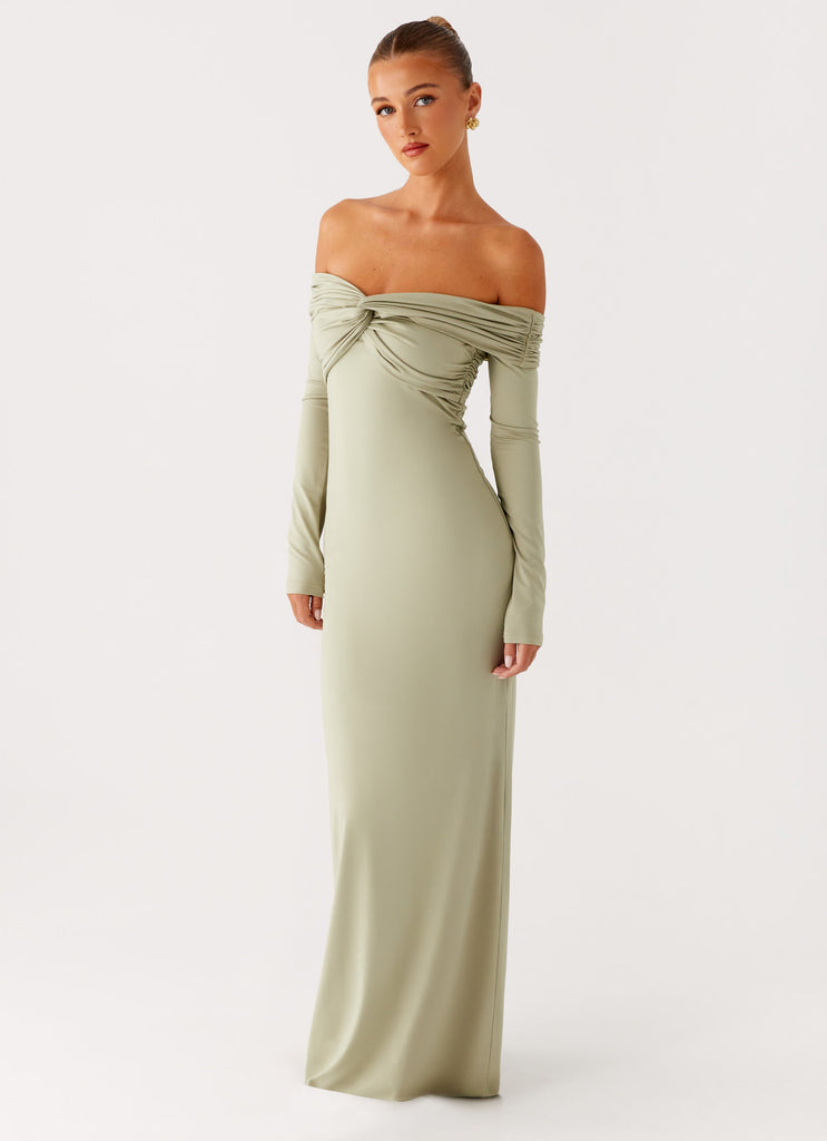Collective Dress - Peppermayo Exclusive Marla Long Sleeve Maxi Dress - Sage image 4