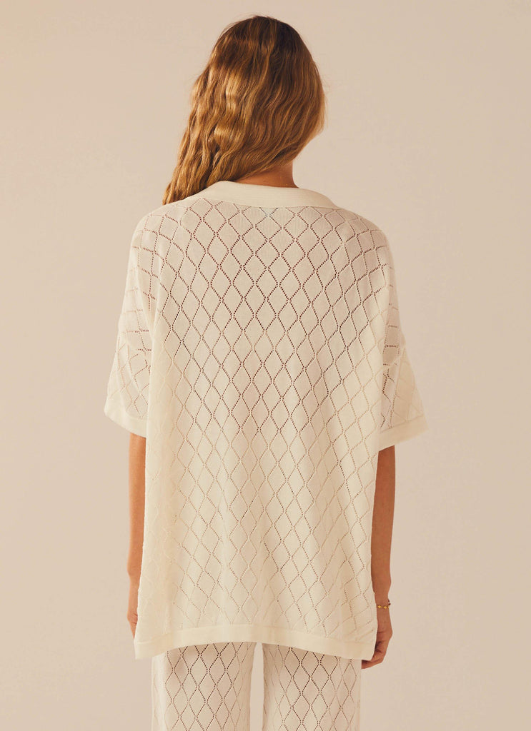 Jaded Knit Shirt - White Sand - Peppermayo