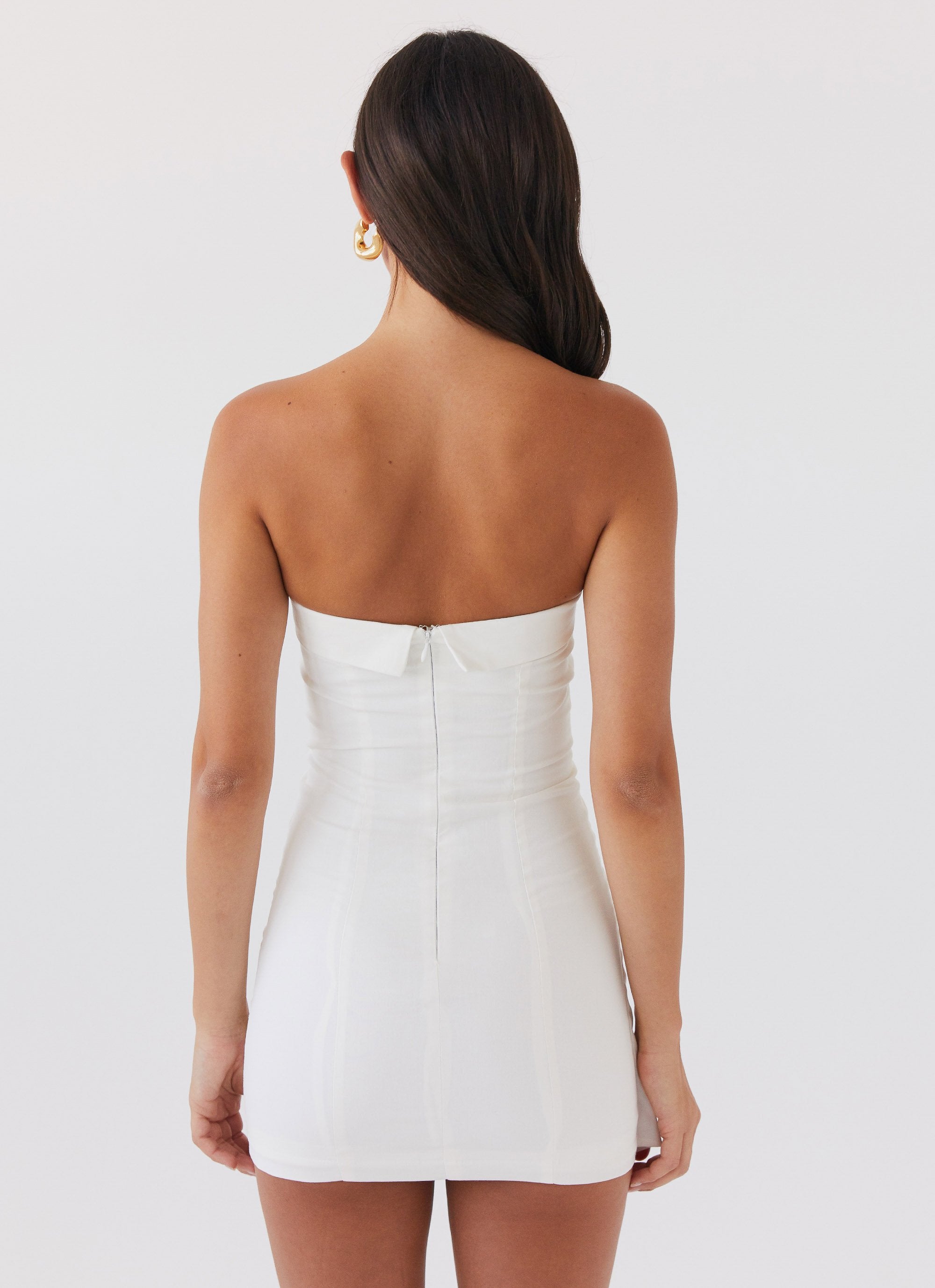 Lavinia Linen Tube Mini Dress - White – Peppermayo