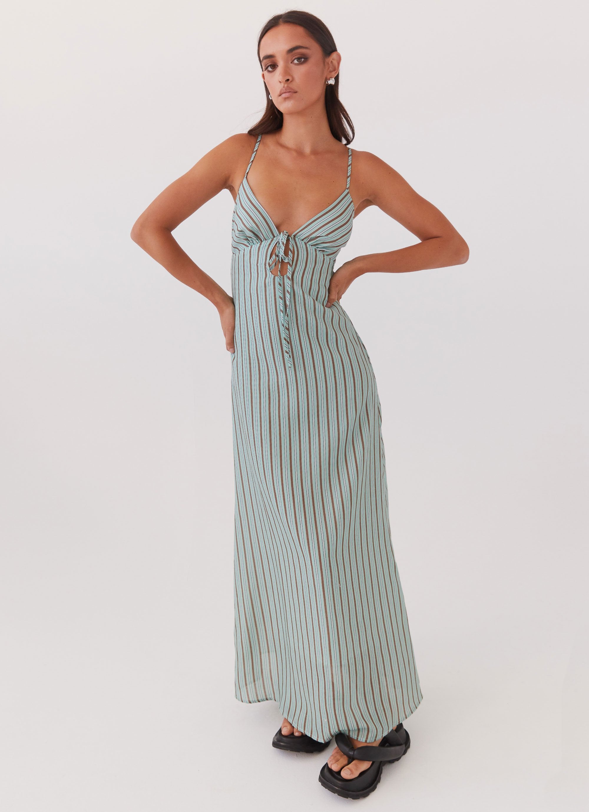 Flora Linen Maxi Dress - Coastal Stripe Peppermayo Flora Linen Maxi Dress - Coastal Stripe Peppermayo