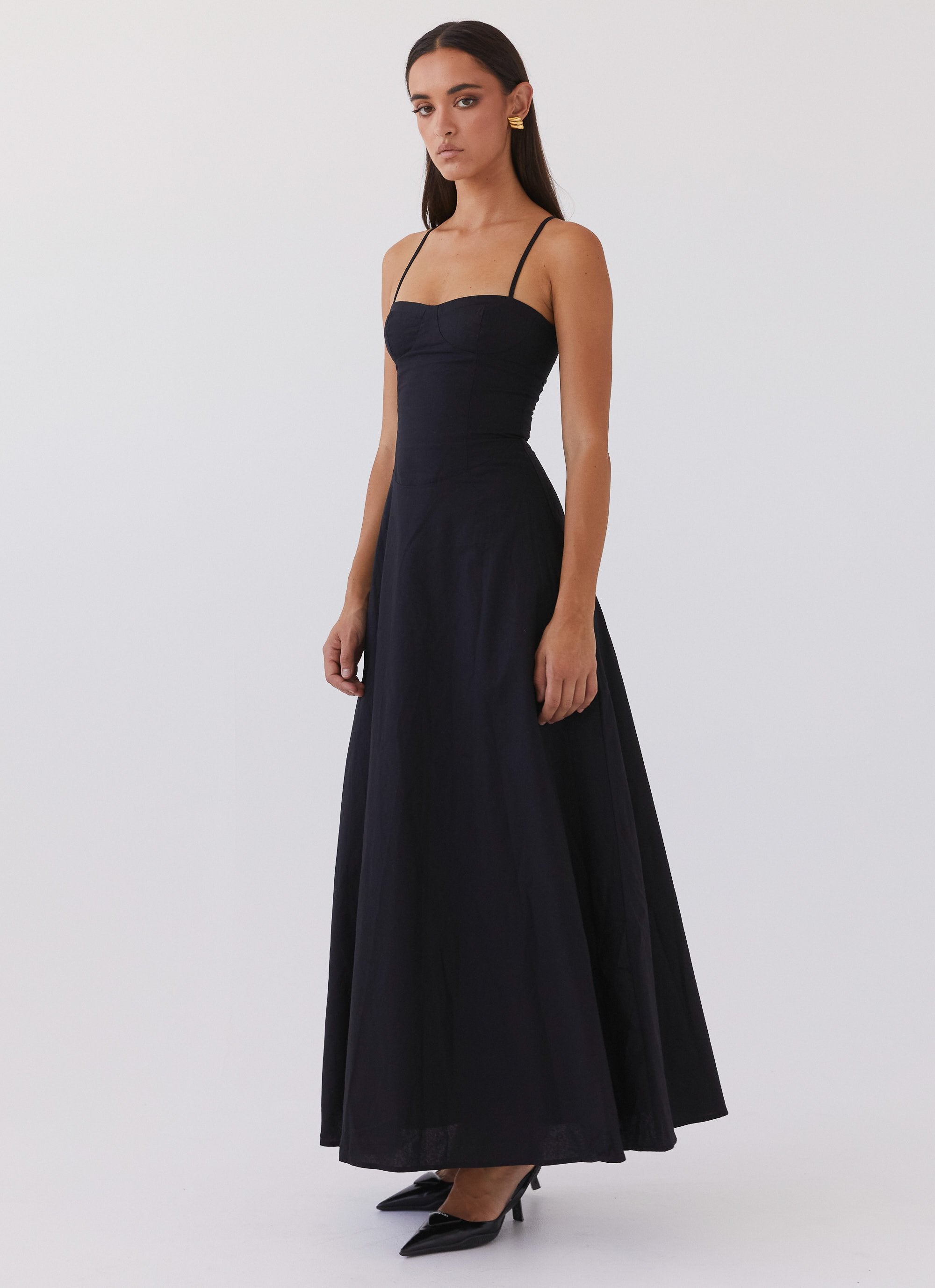 Angelina Linen Maxi Dress - Black Peppermayo Angelina Linen Maxi Dress - Black Peppermayo