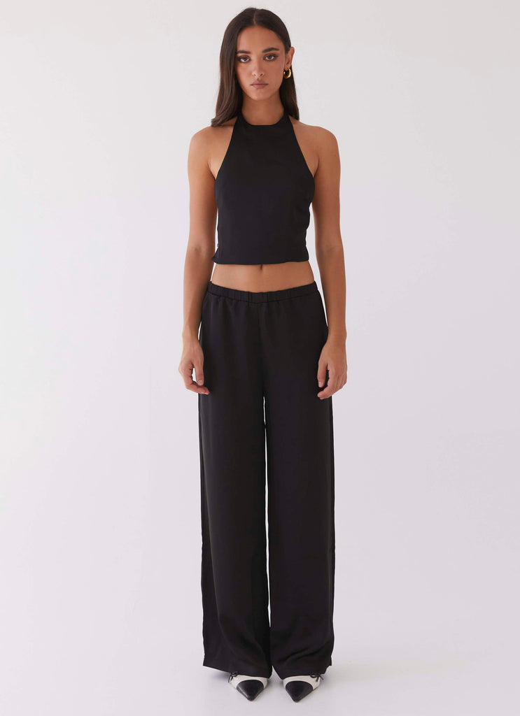 Collective Tops - Peppermayo Exclusive Bree Satin Halterneck Top - Black third image