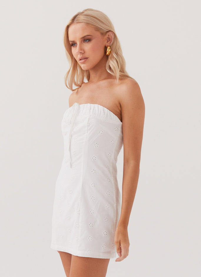 Bronwyn Broderie Mini Dress - White