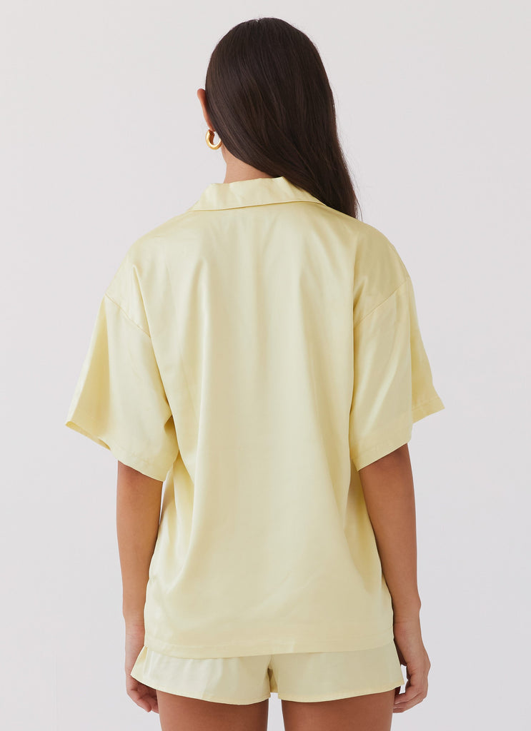 Collective Tops - Peppermayo Exclusive Julia Satin Oversized Shirt - Lemon sixth image